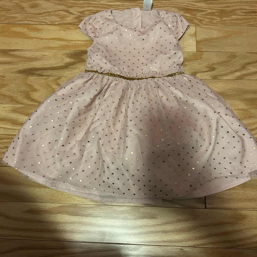 Carter's Blush and Gold Sparkle Dress